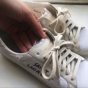 SAINT LAURENT Worn-Look Court Classic Sneakers